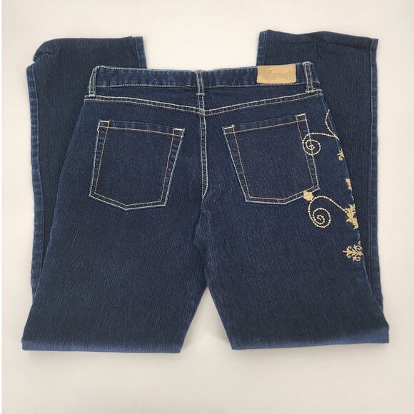Y2K Enyce Dark Wash Embroidered Denim Jeans Women’s Size 11 - Picture 13 of 14
